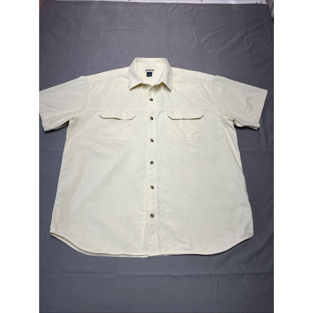 MAGELLAN SPORTSWEAR FISHING SHIRT 100% COTTON BUTTON UP YELLOW MEN'S SIZE XXL